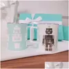 Altri bicchieri 2023 T Blu Tazze Set Bone China Marca Tazza di caffè in ceramica Coppia tazze con confezione regalo Matrimonio Drop Delivery Home Garden Dh1Wq