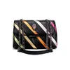 Bolsos de hombro superiores KurtG Bolsos de diseñador Rainbow Bolso de mano para mujer Cadena empalmada en contraste One Crossbody Eagle Bird Head 240311