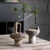 Keramisk vas grov keramik vasblomma arrangemang vintage handgjorda wabi-sabi stil torkade blommor zen arrangemang 240314