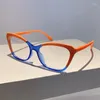 Lunettes de soleil Vintage Anti Blue Light Optique Cat Eye Lunettes Femmes Lady Designer Myopie Prescription Lunettes Cadre Double Couleur