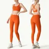 2-delig yogakleding dames trainingspak atletische slijtage pilates fitnesspak gymtraining push-up kleding sportbeha legging pak 240304