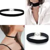 Gargantilha gótico jóias colar feminino simples colar neckchain preto tecido de veludo neckband punk meninas chocker pescoço decoração