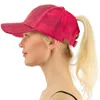 백라이트 스팽글을 가진 뜨거운 여자 네트 모자 포니 테일 야구 캡 세련되고 다목적 오리 빌 캡 도매