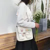 Sac messager à bandoulière japonais Harajuku, Style sauvage, toile à rabat, mignon tissu de rangement pour étudiant décontracté mode voyage