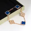 Bracelet de créateur pour femmes, classique, trèfle à quatre feuilles, en nacre, ruban de couleur Pure, diamant, long cadeau de vacances