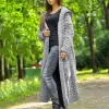 Slippers Cardigan Women Solid Color Long Sleeve Braid Knit Cardigan Hooded Sweater Coat Overcoat Loose Ladies Sweaters Coat Oversized