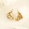 Vintage Flower Bouquet Dangle Earrings For Women Y2K Luxury Gold Plated Zinc Alloy Boho Casual Party Jewelry In 240313