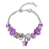 Charm Armbänder VIOVIA Maßgeschneiderte Modeschmuck Schmetterling Armband Lila Glas Verstellbare Kette Für Frauen Geschenk B16086