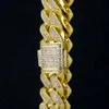 Krkc Co Groothandel Cubaanse ketting sieraden 18 mm Cubaanse link Cadena de Oro 14k vergulde heren Cubaanse link ketting