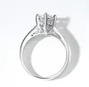 Trouwringen 18K witgoud 1 Ct Moissanite verlovingsring voor dames S925 sterling zilveren damesring