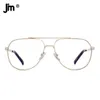 Óculos piloto de ponte dupla anti luz azul, óculos vintage para homens e mulheres, óculos transparentes falsos, prescrição personalizada 240304