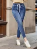 Jeans da donna 2024 Autunno High Stretch Elastico in vita per le donne Moda stretto BuLifting Pantaloni a matita in denim alla caviglia S-2XL
