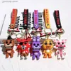 Keychains Lanyards die Fnaf Five Nights Cute Sile Toy Game Doll Bear Fox Wolf Cartoon Stuffed Doll dy Childrens Toy Gift Y240316