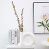 Vasi Vaso in ceramica cavo Creativo Disposizione di fiori smerigliati Artigianato Decor Soggiorno Libreria Desktop Decorazione di nozze