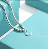 Tifaniym classique T famille collier femme émail grand et petit amour pêche coeur pendentif perles en argent collier rond chaîne Simple polyvalent S0BY