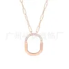 デザイナーNew Tiffay and Co Lock Diamond Inlaid Lock Necklace with White Copper Plated 18K Gold Medium Pendant Tie Home Collarチェーン