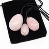 Natural Yoni Egg Set Rose Quartz Jade Kegel Exerciser Feminine Muscles Tightening Hygiene Health Care Massage Stone 240313