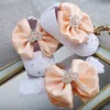 First Walkers Dollbling designed baby shoes for small child apricot flower bow crown diamond jewelry girl baby shoes baton 240315