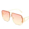 Vintage Half Frmae Y2K Sunglasses For Women New Fashion Brand Alloy Gradient Hip Hop Sun Glasses Female Driving Shades Uv400 ldd240313