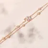 Charme Pulseiras Estilo Coreano Sterling Silver 925 Pulseira Doce Estrela Beads Dupla Camada Acessórios de Mão Mulheres Meninas