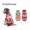 Vestuário para cães PUPCA Feio Natal Rena Suéter Xmas Pet Winter Knitwear Roupas Quentes Gola Alta Roupa para Cães Médios Grandes