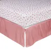 Set di biancheria da letto per culla in microfibra spazzolata 3 pezzi, design di cigni e fiori per ragazze, inclusa gonna in lenzuolo per culla trapuntata 240304