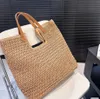 Designer Basket Straw Bag Womens Handväskor Flower Ladies Casual Tote Fashion Open Beach Shoulder Bags Female Purse Luxury Handbages