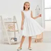 Satin Ivory Junior Bridesmaid Dress For Wedding Birthday Evening Party Ball Pagent Prom Banquet Princess Flower Girl Dresses 240309