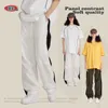 Erkek Olun İlkbahar/Yaz Side Kemik Birleştirme ve Kenar Dokuma Uzun Pantolon Amerikan Sokağı Gevşek Moda Markası Paraşütle Erkekler için