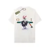 Polos pour hommes Designer Marque Pur Coton Classique Mode D'été T-shirt À Manches Courtes Dessin Animé Lapin Imprimer Couple Top pour Hommes et Femmes O2RK