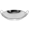 Pannor Rostfritt stål Gridle Kök Pot Cooking Tool Metal Handle Thicken Wok Hushåll Fry Pan med Stock Shabu -köksredskap