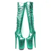 Dance Shoes Auman Ale 26CM/10inches Shiny PU Sexy Exotic High Heel Platform Party Women Boots Pole 017