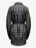 DEAT 2024 Autunno Camicia da donna Risvolto monopetto Vintage Plaid Fasciatura Manica lunga Camicetta di design Moda femminile WO398 240306