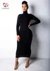 Basic Casual Dresses Nadafair Sexy Women Dress Long Sle Turtleneck Autumn Winter Solid Casual Basic Black White Bodycon Slim Maxi Dress For WomenC24315