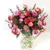 장식용 꽃 간결한 인공 장미 가정 결혼 장식 자연스럽게 보이는 오래 지속되는 신부 서점 21 헤드 1 꽃다발
