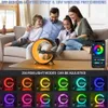 Lampes de table LED réveil intelligent lumière RGB veilleuse avec contrôle APP haut-parleur Bluetooth 15W lampe de table de charge sans fil pour chambre à coucher maison YQ240316