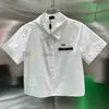 Blusas de manga curta femininas letras bordadas camisetas verão estilo casual camisas lapela pescoço camisa