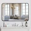 Vanity Mirrors 24x36in Wall-Mounted Makeup Large Mirror Over Sink for Bedroom Living/Dining Room, Modern Rectangle Black Framed Hanging Mirrors of Home