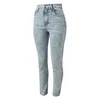 Jeans pour femmes taille haute crayon sexy long mode denim leggings lavé bleu clair stretch slim jean pantalon pour femmes pantalons décontractés