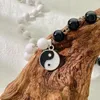 Hanger Kettingen Yin Yang Ketting Voor Vrouwen Mannen Choker Chirstmas Verjaardag Sieraden Paar Zwart Wit Kraal Trui Keten Dropship