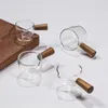 Bicchieri da vino in stile giapponese, vetro carino, piccola tazza da latte, manico in legno, mini caffè, miele, secchiello per succhi, stoviglie semplici