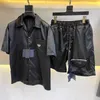 Mens Sports Suit Nylon Shirts Designer Luxury T Shirt Metal Triangle Waterproof Fashion Quick Dry Shorts Set