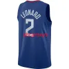 Aangepaste mannen vrouwen jeugd Los Angeles Clippers''Kawhi Leonard Royal 21/22 Diamond icoon Swingman Jersey borduurwerk basketbal Jersey XS-5XL 6XL