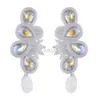 Cuelga la lámpara KPacTa Trend pendiente de lujo tejido hecho a mano pendientes Soutache pendiente colgante de cristal para mujeres regalos para año nuevo Navidad 24316