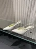 Scarpe casual 2024 Primavera e autunno Baotou sandali con tacco alto Donna Estate francese da sera a punta con gonna Fata Single Cool