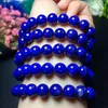 Strand 9 mm natuurlijke koningsblauwe lapis lazuli kralen armband AAA (cx#5878)