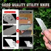 Hunting Knives 9TiEDC Titanium Aluminum Handle Camping Outdoor Folding Knife For Industrial Wallpaper Tool To Pull Insulation From Cable 240315