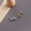 Novo 925 prata minimalista cinco estrelas forma diamante brincos de cristal banhado a ouro piercing brinco 2023