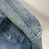 Jaquetas femininas designer marca 2023 primavera novo em torno do pescoço lavado denim casaco triângulo invertido solto magro comprimento médio tendência superior yu36