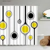 Douchegordijnen Geometrisch Douchegordijn Rood Zwart Grijs Rond Creatieve Abstracte Kunst Modern Minimalistisch Stof Badkamer Decor Badgordijnen Sets Y240316